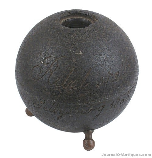 Gavels 'n' Paddles: Gettysburg cannonball, $5,850, Mohawk Arms