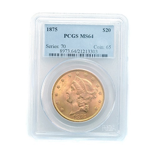 Gavels ‘N Paddles: 1875 $20 gold coin, $38,940, Michaan's
