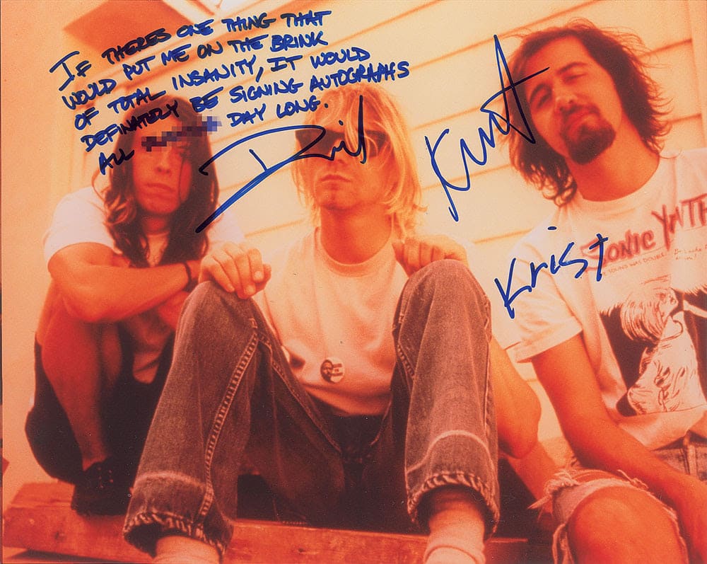Gavels 'n' Paddles: Nirvana signed photo, $14,323, RR Auction