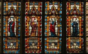 Medieval window series, Troyes Cathedral, France, 14th century.