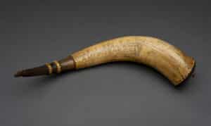 Powder Horn of Amos Barrett, circa 1774. 1994.63 Concord Museum Collection, Gift of Frederick S. Richardson, Peter H. Richardson, and Joan R. Fay (1994).