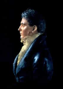 Waxen bas-relief on glass of James Hoban, White House architect, circa 1800