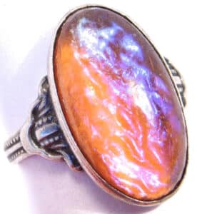 Art Deco Sterling Silver Dragons Breath Ring