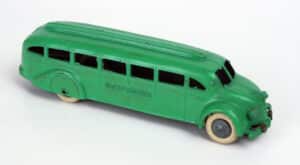 Tootsietoy’s pre-war bus looks like it stepped right out of a classic 1930s Frank Capra movie.