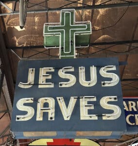 Collecting Religious Artifacts - Neon Sign