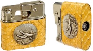 Issued by the East German STASI, this lighter is actually a camera, though the size of the lens means the image quality would rely on good lighting conditions.
