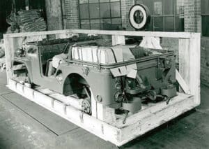 Like Bannermanメs, surplus stores after WWII not only offered products through brick-and-mortar stores but also offered them by mail-order. Even a Jeep. Surplus companies often placed ads in boysメ magazines; young men, who idolized returning GIs, prized anything and everything they had used ヨ even gas masks, which were marketed as モA sensational toy valueヤ and モLoads of fun and useful, too.ヤ
