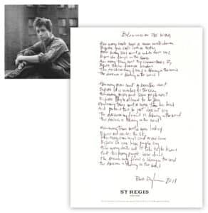 Bob Dylan handwritten lyrics