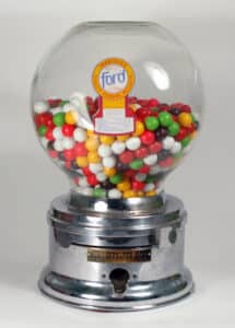 Ford gumball machines have survived in large numbers, due both to the number produced and to the machines being almost bulletproof. Expect to pay $75 to $150 for an excellent original working example.